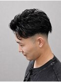 ツーブロック×ニュアンスパーマセンターパート