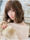 *mod's越谷*ラブかわ♪斜めバングくせ毛風ミディa