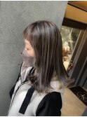 白髪ぼかし細めハイライト30代40代50代セミディシアーカラー01