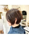 大人可愛いショートボブ丸みボブマッシュショート