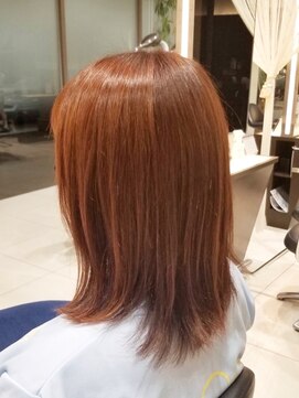 ミック ヘアアンドメイクアップ 高田店(miq Hair&Make up) オレンジブラウン/暖色カラー/ミディアム/ミディアムボブ/外ハネ