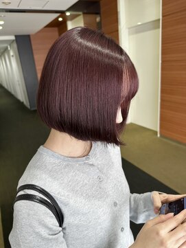 ビーハイブ 一番町店 アヴェダ(BEHIVE) ピンクブラウン×韓国風ボブ セットが苦手な方にもオススメ