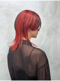 朱色　RED ウルフヘア