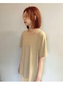【TALO】ロングボブ×大人オレンジベージュ