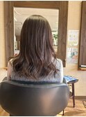 クセ毛風パーマ20代30代シースルーバングヘア×ショコラアッシュ