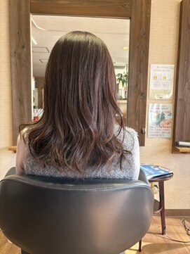 ヘアーズ はれるや(hair's) クセ毛風パーマ20代30代シースルーバングヘア×ショコラアッシュ