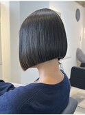 黒髪ボブ前下がりボブワンレンボブ切りっぱなしボブ垢抜け30代