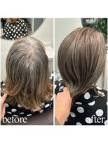 ジービージー(GBG)&nbsp;くびれショートボブ40代50代グレイカラー白髪染め白髪ぼかし