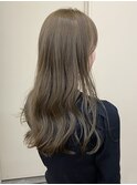 オリーブベージュ10代20代ブリーチなしダブルカラーロング