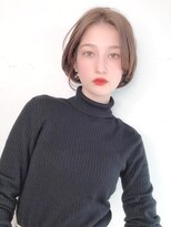 Say.丸みショートレイヤーミルクティーベージュシルキーベージュ