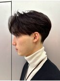 毛流れセンターパートニュアンスパーマカルマヘアメンズパーマ