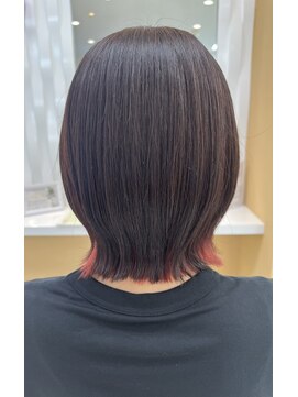 ヘアポジション 田子西店(HAIR Position) 【インナーカラーピンク外ハネボブ】