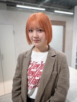 エン 栄店(enne)&nbsp;ココアベージュ/ペールオレンジ/ヘイリーボブ/小顔/栄/ボブ/黒髪