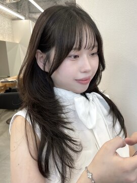 ポケット 渋谷(POCKET) ハイレイヤーカット/シースルーぱっつん/ブラウンカラー[渋谷]