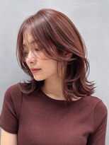 トリニティ(trinity) ブリーチ ダブルカラー カシスブラウン ピンク レイヤーカット