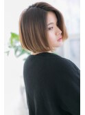 3Dカラーで立体感！前下がりのミニマムボブa