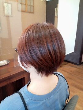 ヘアーアンドメイクサワ 佐久店(sawa) ショート  レイヤー  レッドブラウン   小顔　大人かわいい