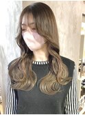 韓国風巻き髪!ブリーチなし透明感グレージュ 岐阜美容室