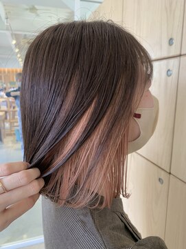 アドラーブル 万代店 (adorable) 【インナーカラー】ピンクベージュ