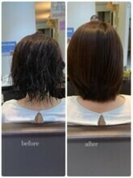 ビープライズ(Be PRIZE) まとまりの悪い髪も酸性縮毛矯正ならスタイリングが楽に
