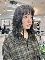 ヴェイン 渋谷(vain)&nbsp;ミディアムレイヤーカット/コテ巻きミディアムパーマ/前髪パーマ