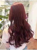 【白石】艶感明るめチェリーレッド/暖色カラー/ピンクヘア