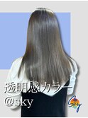 髪質改善縮毛矯正韓国風レイヤーカットダブルカラーベージュ