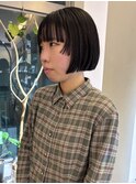 ぷつっとカット　ストレートボブ　顔周りカット/