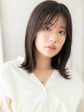 カバーヘア ブリス 上尾西口店(COVER HAIR bliss) シースルーバング外ハネくびれミディアムクラゲヘア20代30代X