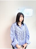縮毛矯正ナチュラルショートダークパープルミルクブラウン鹿児島