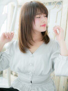 モッズ ヘア 福岡姪浜店(mod's hair) *mod's姪浜*…透明感マロンベージュ前下がり小顔エアストレートe