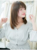 *mod's姪浜*…透明感マロンベージュ前下がり小顔エアストレートe