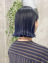 テトヘアー(teto hair) ボブ　切りっぱなしボブ　青　ネイビー　ブルーブラック　グレー