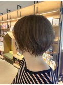 王道丸みショートボブ/透明感抜群ベージュ系カラー
