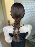 ツインヘア ツインテール ツイン編み下ろし 編み下ろし