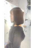 丸みがあるボブ。