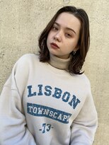 アクアオモテサンドウ(ACQUA omotesando)&nbsp;△大人可愛いレイヤーカットロブヘアミディアムヘアベージュ