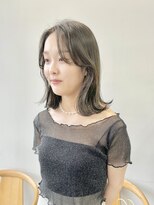 ヘアー アイス 御器所本店(HAIR ICI) 小顔似合わせカットくびレイヤーオリーブグレージュ大人可愛い