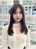 ブラウンベージュ韓国風レイヤースタイル20代30代