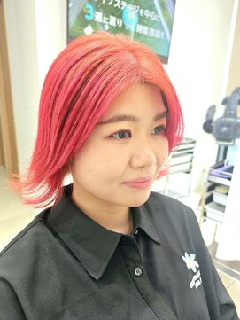 メタ(META) ダブル/カラー◆ブリーチで色素を抜き/カクテルカラーで赤髪に♪