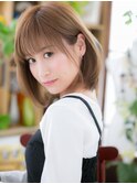 ミルクティーベージュ前下がりぱっつんボブc6北浦和20代30代40代