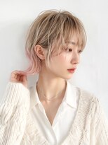 フランヘア 新宮店(Flan hair)&nbsp;ボブレイヤー×ミルクティーピンクグラデーション