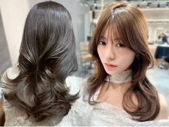 ロンド ルージュ 銀座店(Lond rouge)の写真/【学割U24カット＋カラー¥7400】小顔レイヤーカット×艶カラーで創る韓国ヘア◆艶感溢れる美髪に導く[銀座]
