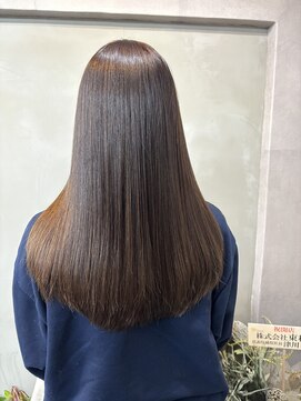 ファビ 渋谷(Fab) くびれヘア/暗めカラー/アプリコットオレンジ/縮毛矯正