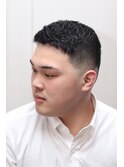 メンズビジネスフェード　理容室眉毛カット顔剃り清潔感爽やか