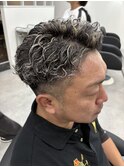 ホワイトメッシュ/極道パーマ