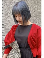 ロチカバイドールヘアー 心斎橋(Rotika by Doll hair)&nbsp;ハイケアブリーチありダブルカラーで叶えるブルー×ボブ