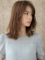 カバーヘア ブリス 北浦和(COVER HAIR bliss)&nbsp;ミルクブラウンブリーチなしセミロングレイヤーX北浦和30代40代