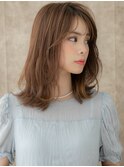 ミルクブラウンブリーチなしセミロングレイヤーX北浦和30代40代