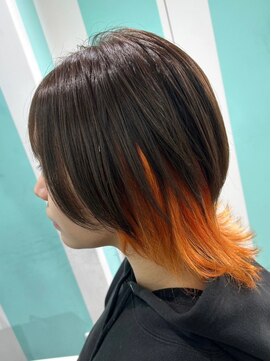 マティーナ ヘアー 池袋(Matina hair) 【インナーオレンジウルフスタイル】20代30代40代